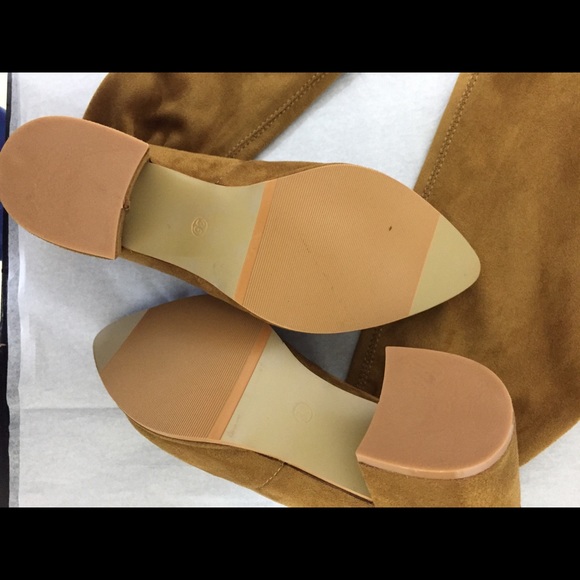 Sold- Tie Back Over The Knee Block Heel Boots - Picture 7 of 8